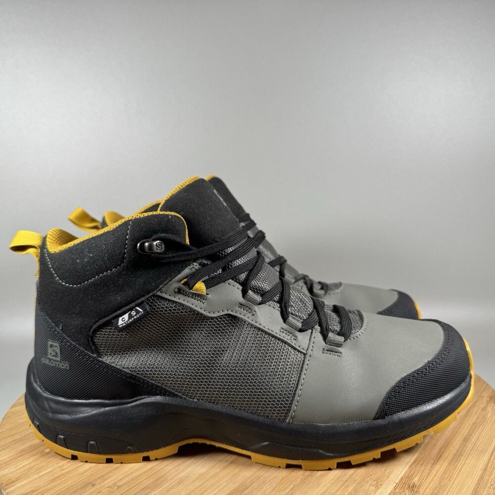 Salomon Outward Waterproof Boots Women's 8.5 (Youth‎ 7) Gray Yellow Hiking NEW